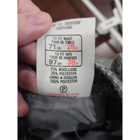 Vintage St Michael Wool A-Line Midi Skirt  Made Gray 32" Dark Academia 10 US - Picture 7 of 9